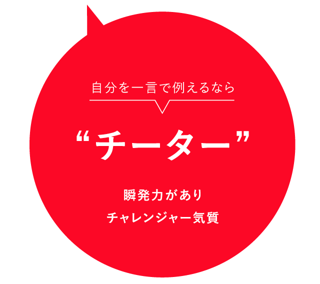 自分を一言で例えるならチーター